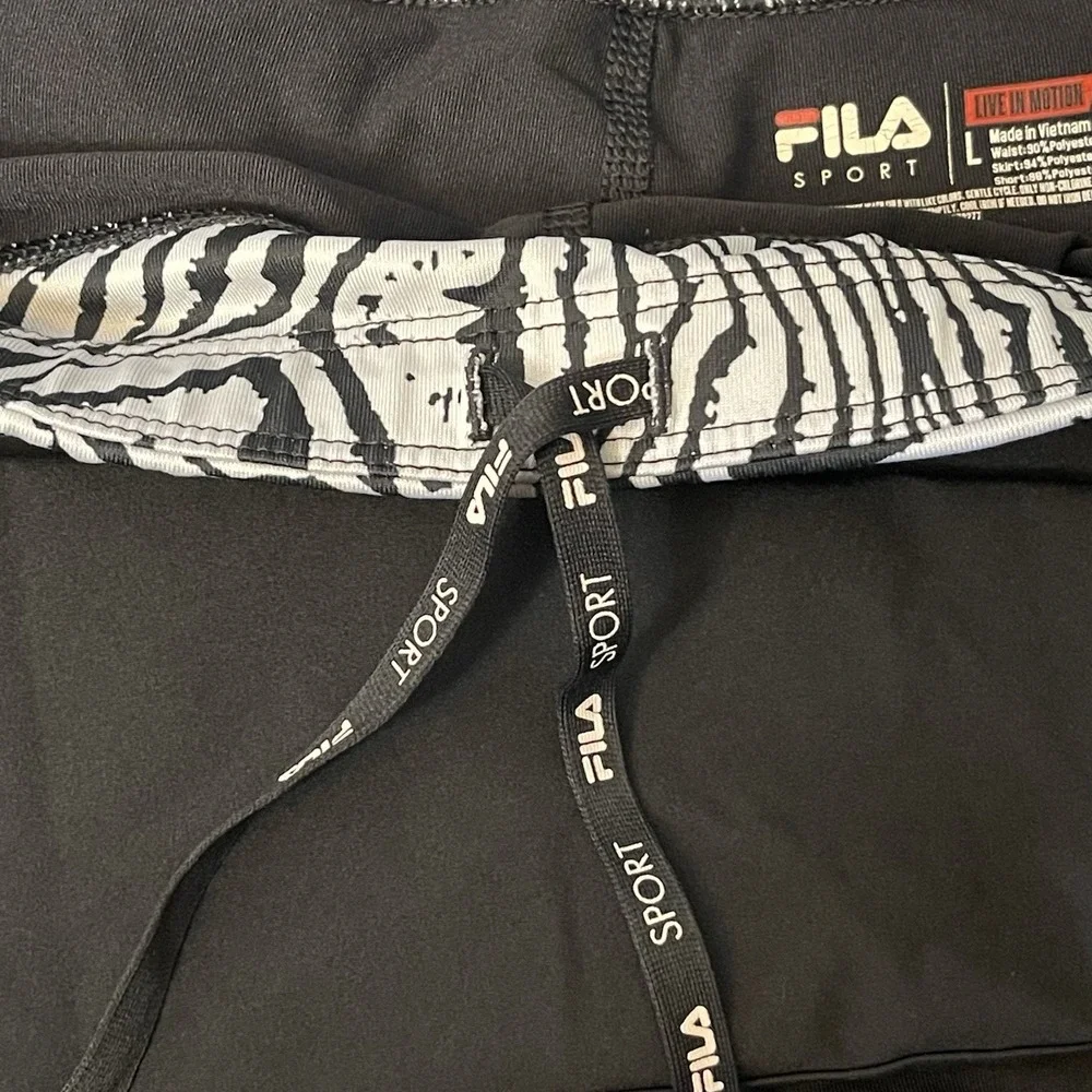 Fila Sport Women Live In Motion Athletic Skort Zebra Waistband Y2K Style Sz L‎